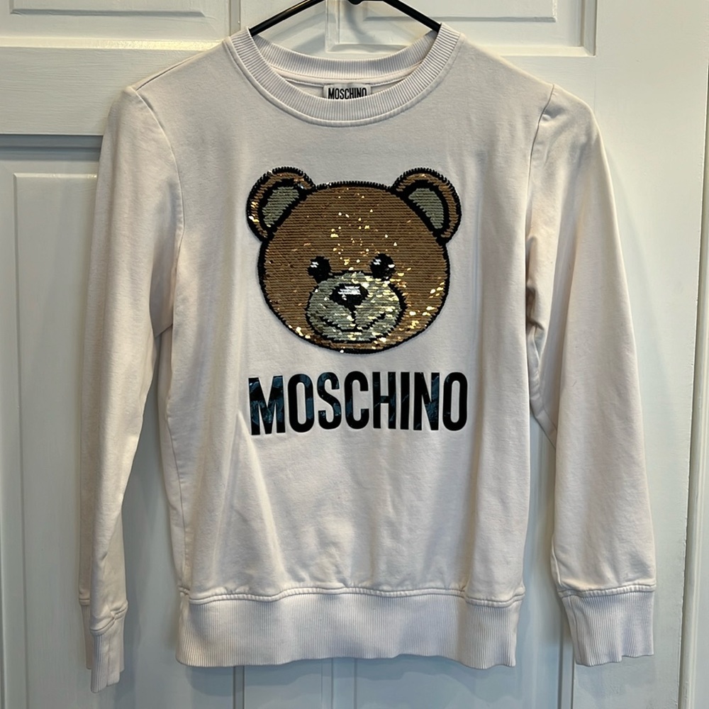 Moschino Teen Sequin Bear Sweater